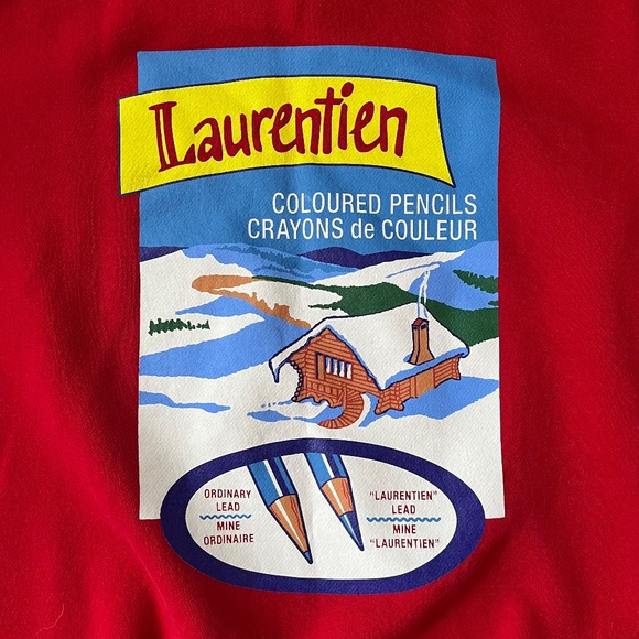 RetroKid Laurentian Pencil Crayons Graphic Sweatshirt Large - Picture 2 of 6